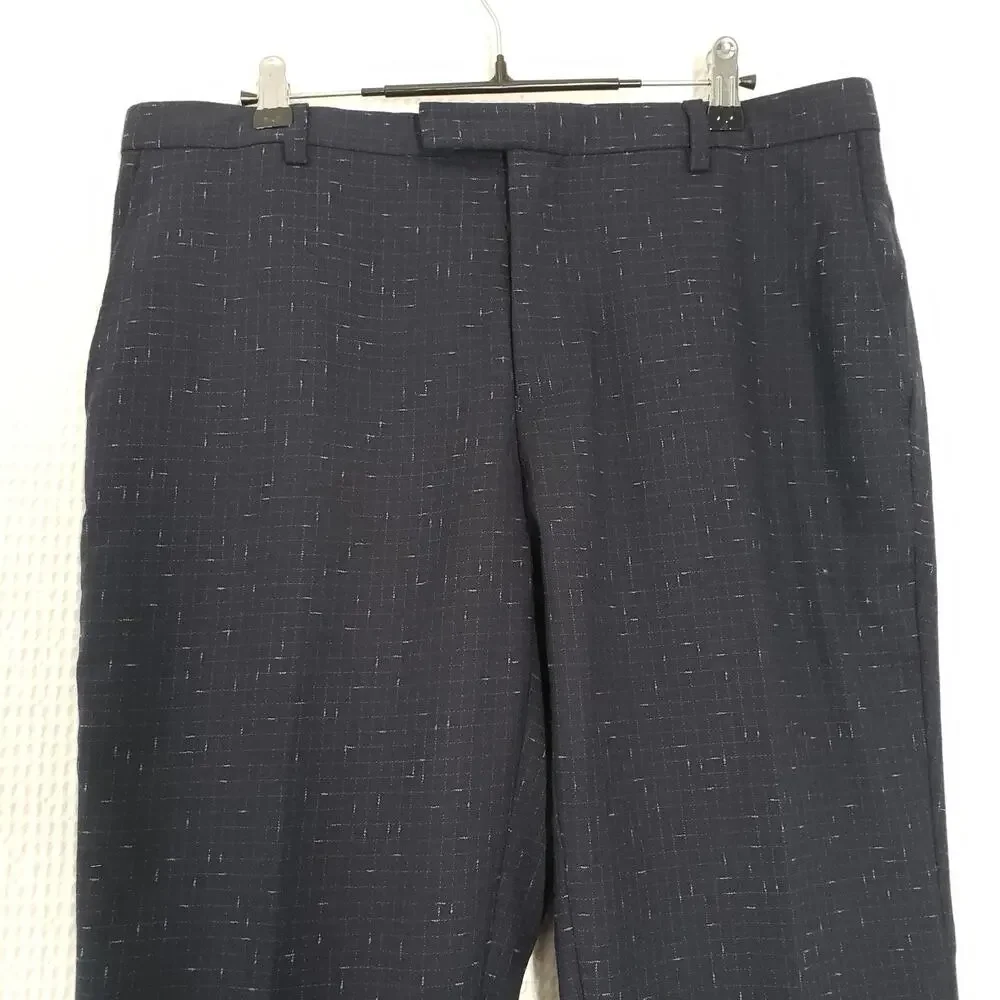 Twisted Tailor Pants Mens 34R Navy Nep Brenes Slim Fit Suit Trousers Dress Party - Picture 4 of 16